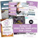 15-Pack Canva Video Pin Templates