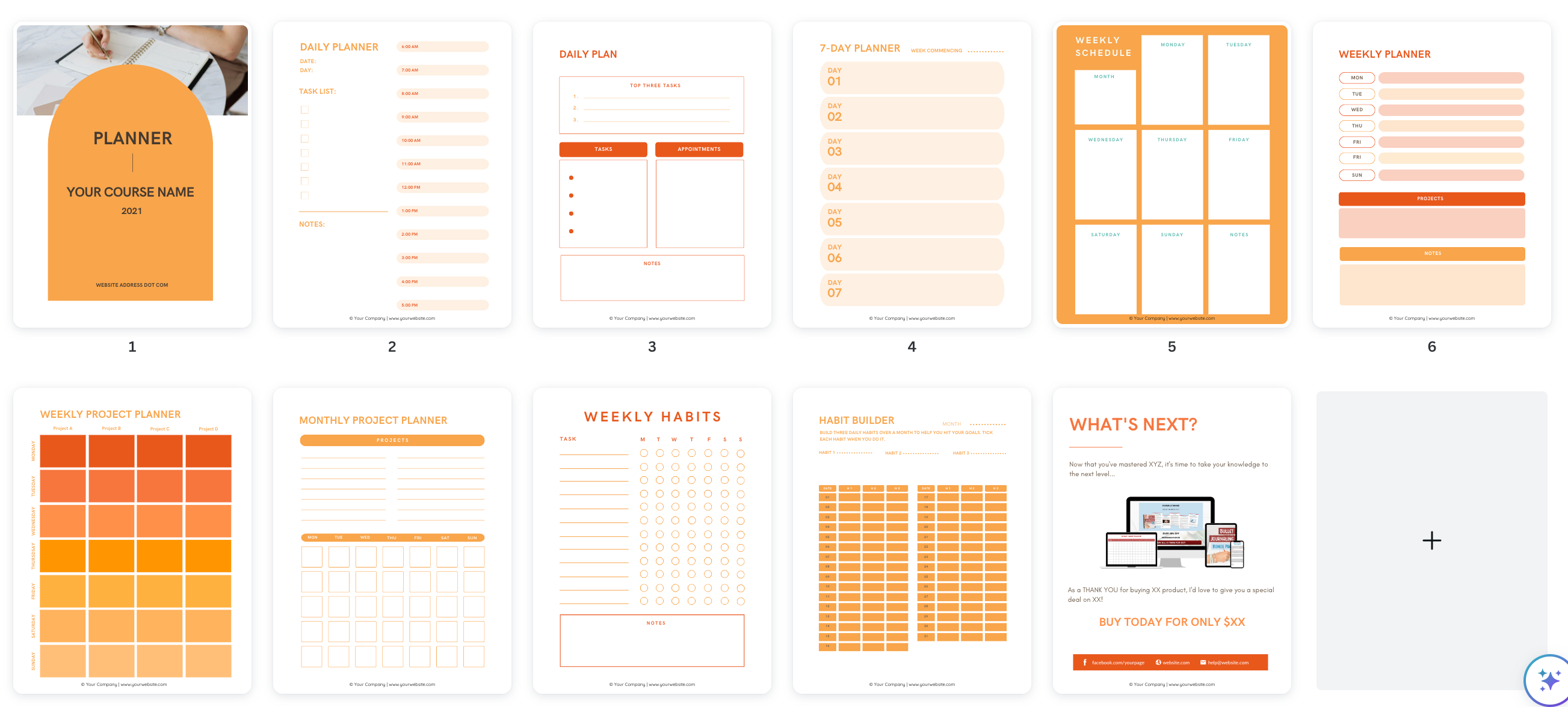 Digital products that scale planner template mockup