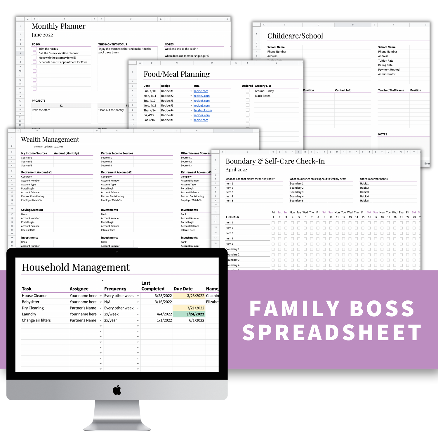Family Boss Spreadsheet