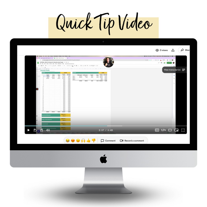 imac mockup with a screenshot of the quick tip video