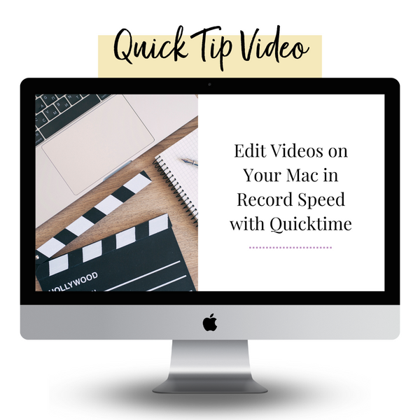 imac mockup with the text edit videos on your mac in record speed with quicktime