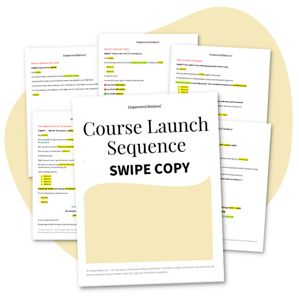 Course Launch Sequence Email Swipe Copy