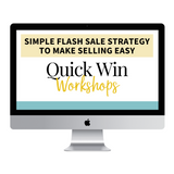imac mockup with simple flash sale strategy text