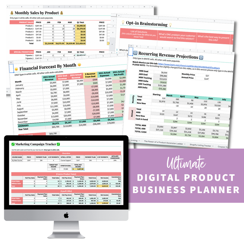 Ultimate Digital Product Business Planner Spreadsheet™